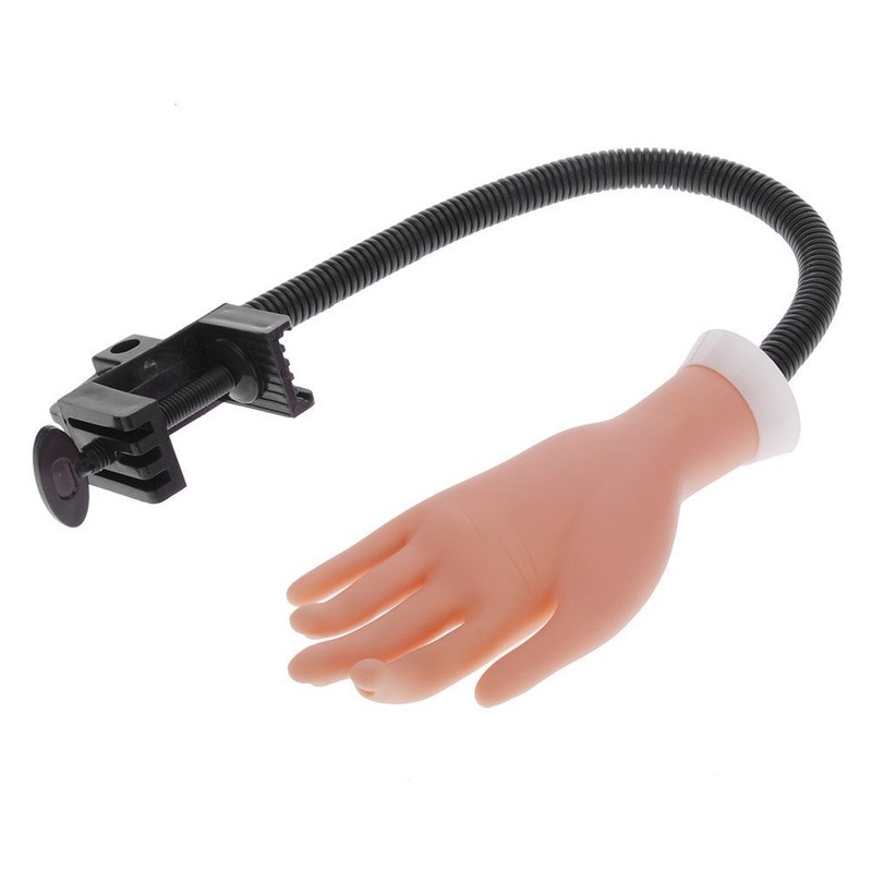 Cisixin Nail Hand with Bracket Flexible Nail Manicure Practice Soft