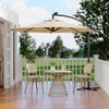 Garvee 10ft Solar Lights Offset Patio Umbrella, Cantilever Umbrella with