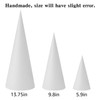 9 Pcs Paper Mache Cones Open Bottom 13.75x5 in, 10x4