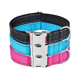 Love Dream Collar reflectante para perro con hebilla de metal, collares de nailon de seguridad ajustables con hebilla de liberación rápida resistente 