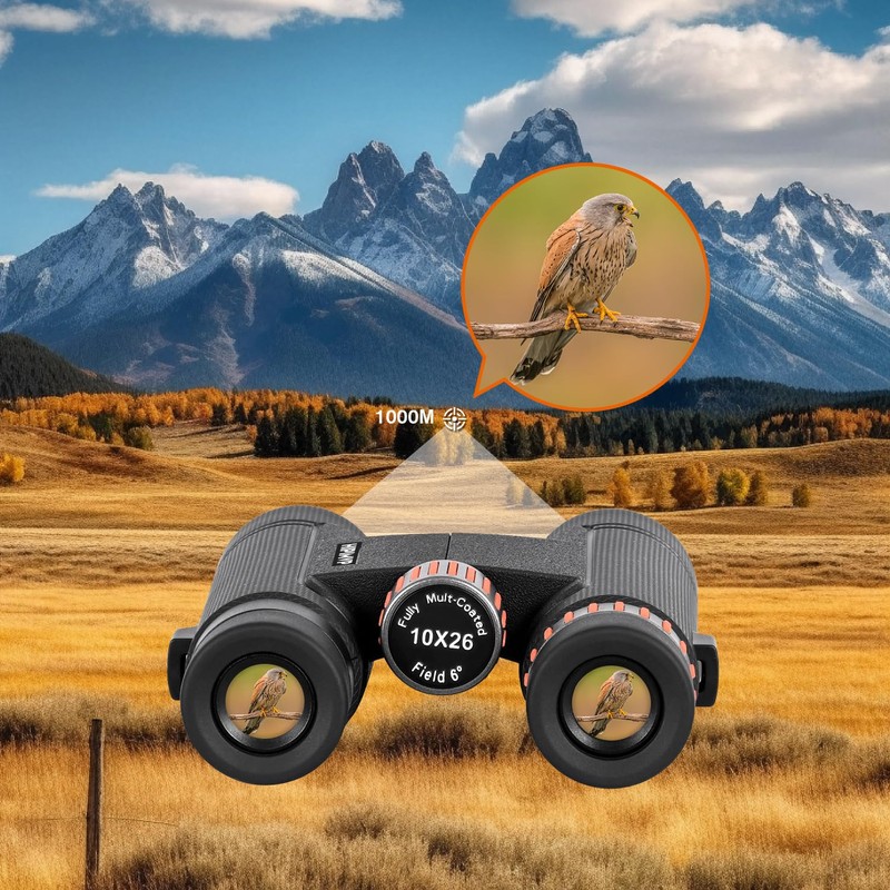 Hipimvp 10X26 Professional Binoculars for Adults high Powered with Phone