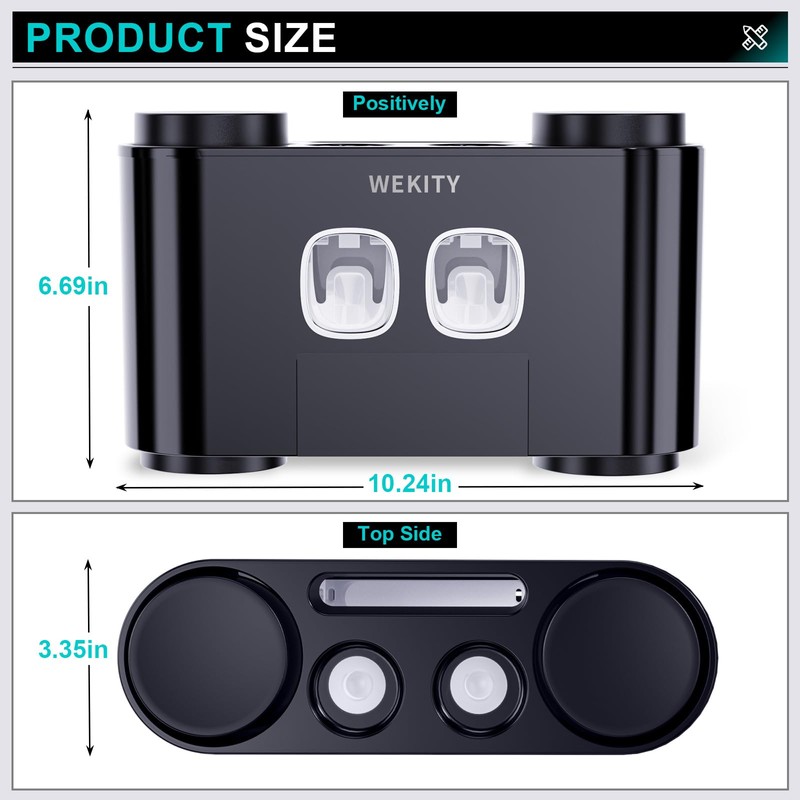 Toothbrush Holder,Multi-Functional Wall Mounted Toothbrush Holder,Toothpaste Dispenser for Bathroom with