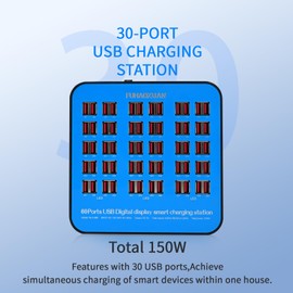 USB Charging Station 60 Port, 300W Multi USB C Charger Block for Multiple Devices, High-Speed Desktop Charging Hub, Charger Dock for Smartphones, Drones, Headphones, Laptops, Tablet