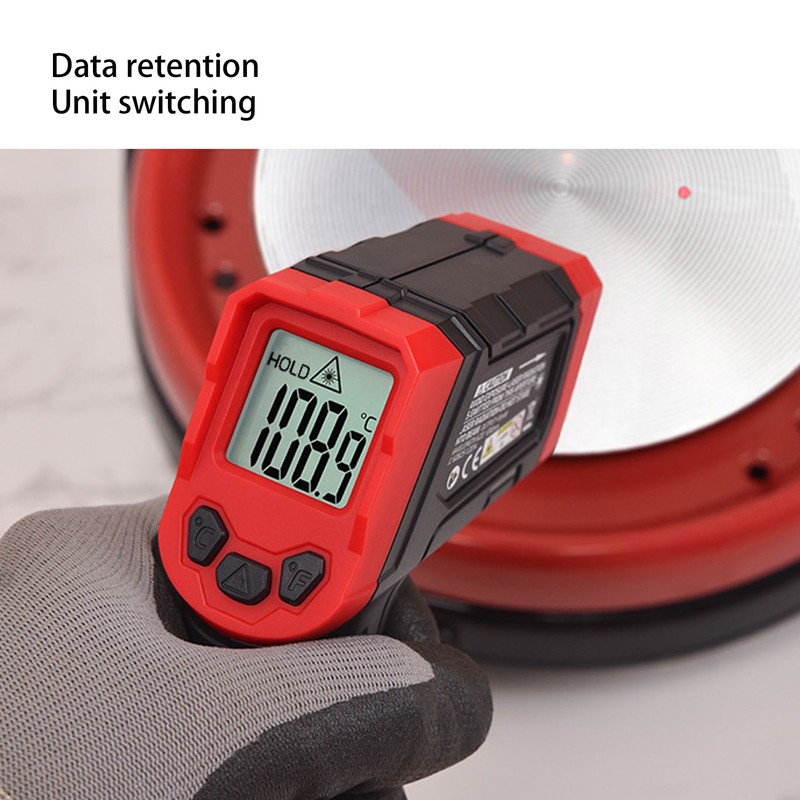 Infrared Temperature Meter High Accuracy Quick Response Data Locking Backlit
