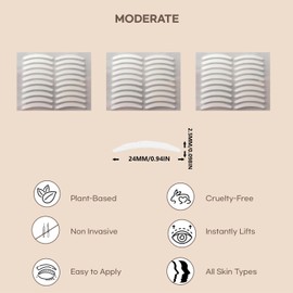 1200Pcs 2.5MM Premium Quality Complexion Natural Invisible Single Side Eyelid Tape Stickers Medical-use Fiber Eyelid Lift Strip, Instant Eye Lift Without Surgery, Perfect for Uneven Mono-Eyelids