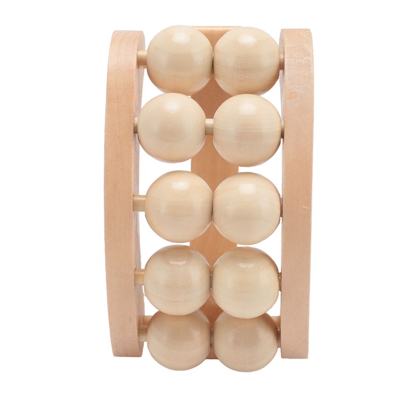 Wooden Massage Ball Roller with 10 Beads Deep Tissue Relief