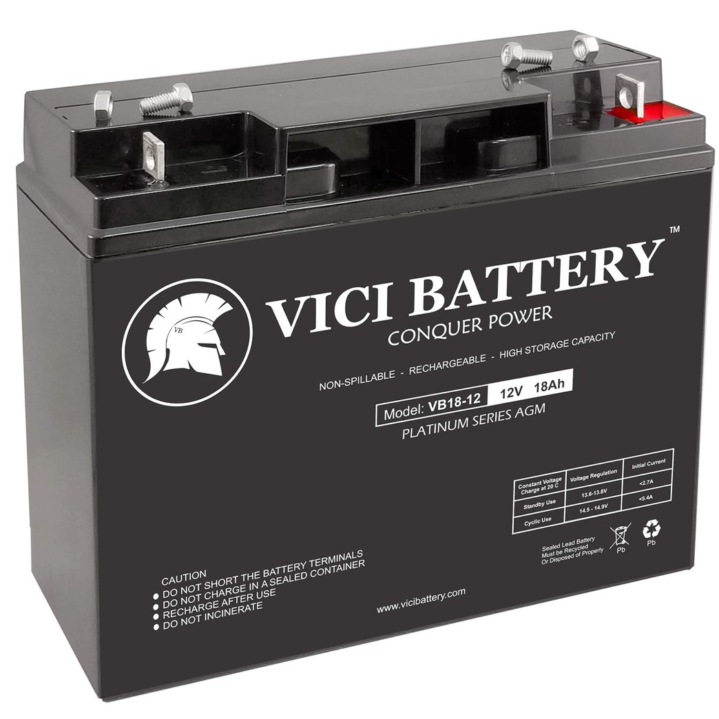 VICI Battery VB18-12 - 12V 18AH Replacement for Superior CB16CL-B 12V 18Ah Sealed Lead Acid Battery
