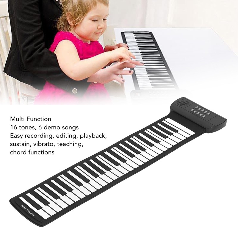Roll Up Piano 49 Keys 4D Surround Sound USB Battery