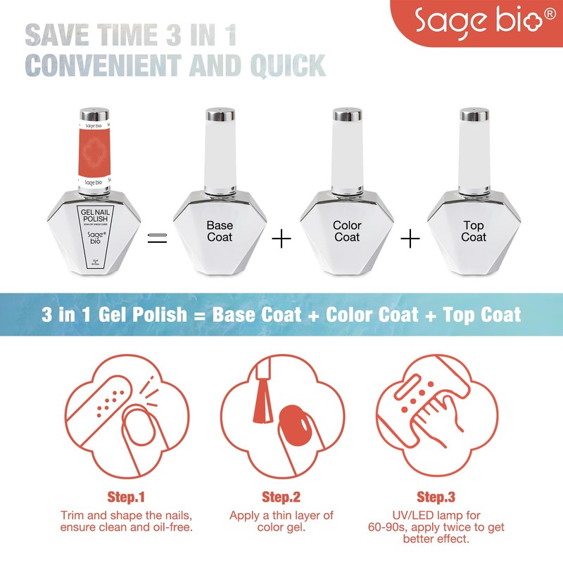 SAGEBIO Multifunctional Cat Eye Gel Nail Polish, No Base or