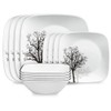 Corelle® Timber Shadows Square 12-piece Dinnerware Set, Service for 4