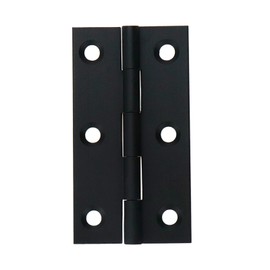 Mcredy 2.5" Cabinet Hinges Black Brass Door Hinges with Screws Box Butt Hinge Cabinet Hardware for Garages Kitchens Bathroom, 4 Packs