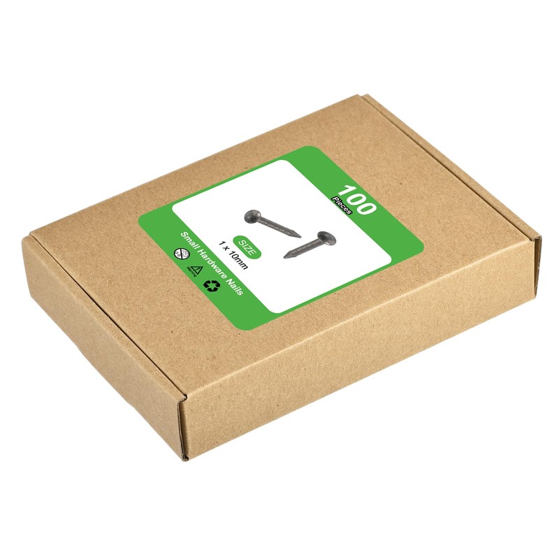 sourcing map 100Pcs Small Hardware Nails, 1 x 10mm Carbon
