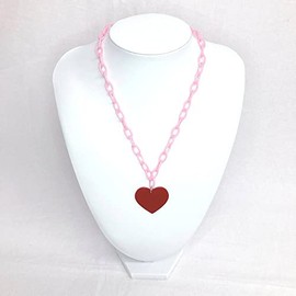 minacute Q1783 Plastic Chain Necklace Heart