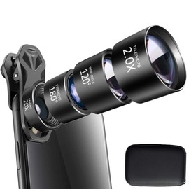INF 4 in 1 Phone Lens Fisheye Fisheye Wide Angle Telephoto Lens and Macro Lens + Accessories Universal Lens for All Smartphones