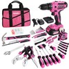 ValueMax Home Tool Kit with Cordless Lithium-ion Drill, 237-Piece Pink