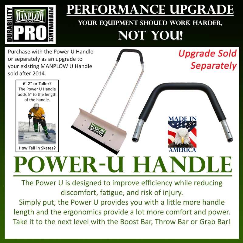 MANPLOW PRO Snow Pushers (PRO with Power U Handle Upgrade,
