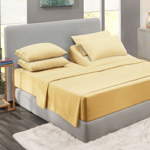 Clara Clark Flex Top King Sheets, 6 Piece Set -