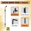 Auxdee 36 inch Gate Drop Rod, Cane Bolt for Wooden