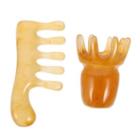 Beavorty Scalp Massage Comb Set Gua Sha Massage Tool Large Gua Sha Head Massager Scalp Relax