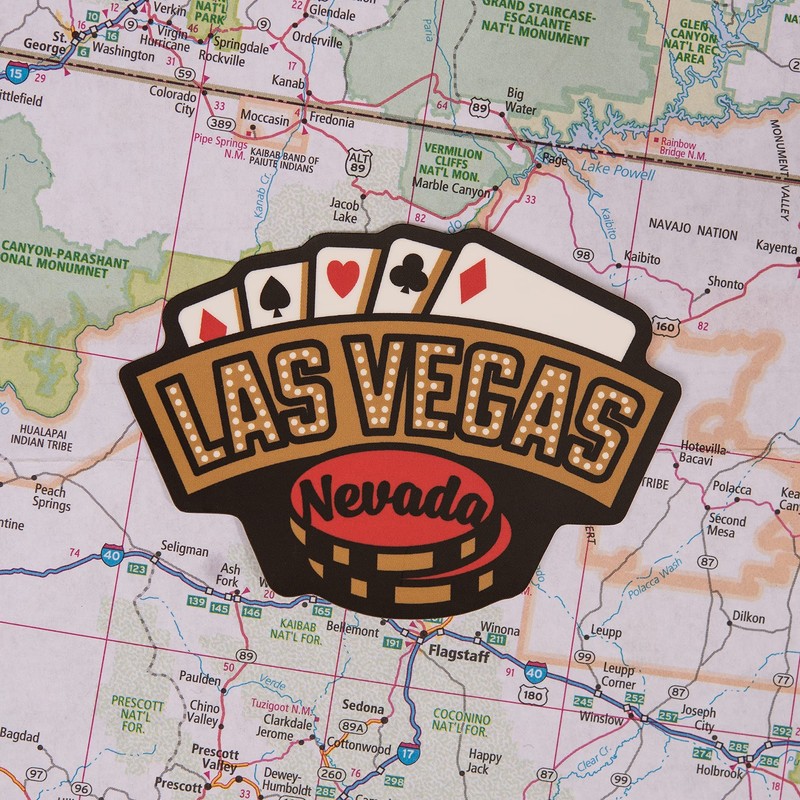 Vagabond Heart Las Vegas Sticker - Weatherproof Vinyl Nevada Souvenir
