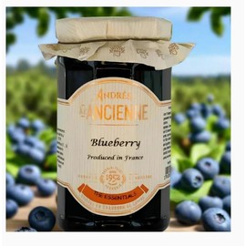 Les Confitures à la Ancienne Set of 2 Jars, Myrtille Sauvage (Wild Blueberry) French Preserves, 9.5 oz Each