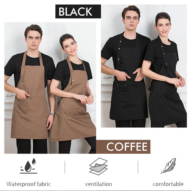 Yotsuba Apron, Unisex Bib Apron, Upgraded Waterproof Canvas, Adjustable, Multiple