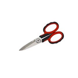 Ascend Tools All Purpose Electrician Scissors 6-1/8 inch Cut Strip Electrical Wire with Wire Cutting Notch, Serrated Blade, Stainless Steel