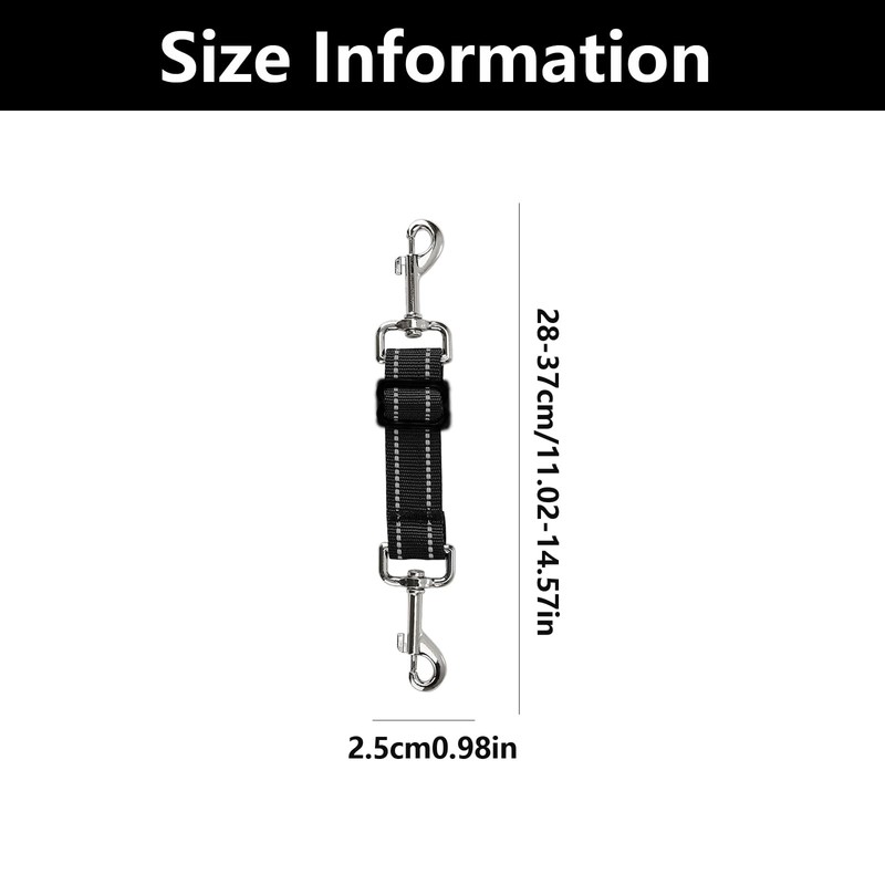 2 Pcs Black Dog Collar Clips, Durable Adjustable Dog Collar
