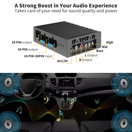 ATOTO for ATOTO Car Radio Car Amplifier Speaker 4Channel,400W Max Power 2/4 Ohm Stable