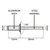 SKIR'CO Countersunk Aluminium Blind Rivets 4.0 x 12 mm Steel