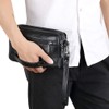 KPYWZER Leather Clutch Purse Wallet Men Wrist Bag
