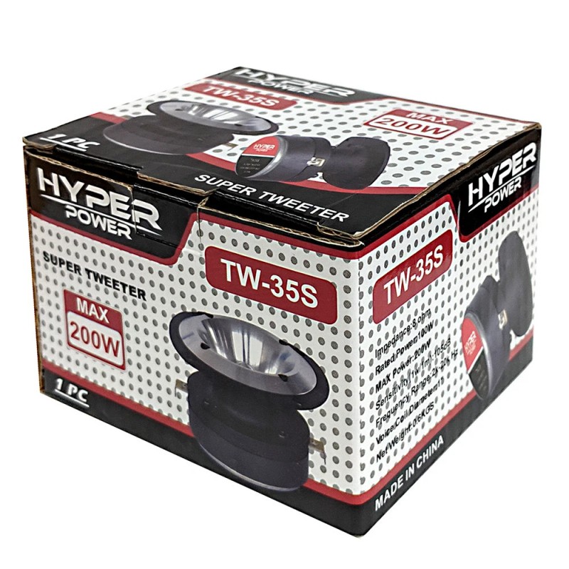 HyperPower TW-35 3.5" Bullet Tweeter 100 Watt RMS 8-ohm 105
