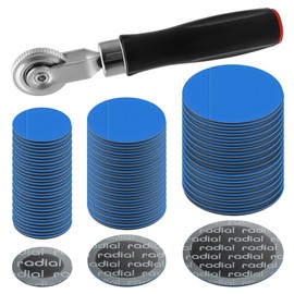 ZOSANY 91PCS Tire Repair Kit,Tire Patches Puncture Repair Kit with Tire Patch Roller,Round Tire Patch Kit Heavy Duty 32mm 42mm 58mm,Tube Patch Repair Kit for Bike Motorcycle Car Truck