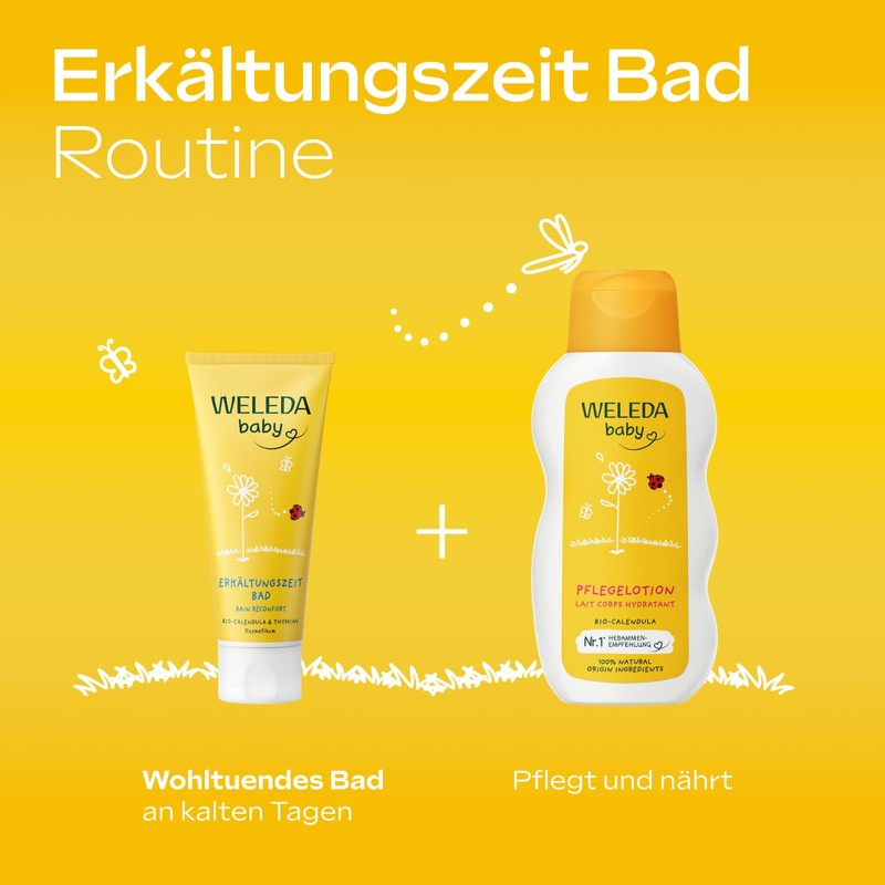 WELEDA Organic Baby Calendula Cold Time Bath - Soothing Natural