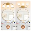 EvmVom 3-Light Brushed Gold Bathroom Light Fixtures, with Milk White