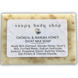 Oatmeal & Honey Goat Milk Soap, Manuka Honey Soap, Moisturizing Bar, Gentle Exfoliation, Itchy Skin, Dry Skin Soap Bar, Soothing Soap, Dry Skin Remedy, Soothing Bath, Oatmeal Soap (4 Pack)