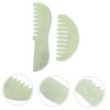 SAFIGLE 2Pcs Jade Scraping Combs for Scalp Massage Head Acupoint