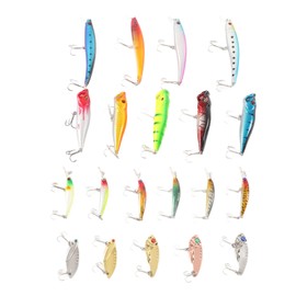 Topyond Complete 20 Piece Fishing Lure Set - Artificial Plastic Fishing Lures for Freshwater and Saltwater Fishing