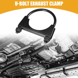 Partuto 1 x 2.76 inch universal car U-bolt exhaust clamp, stainless steel, black