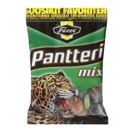 Fazer Pantteri ('Panther') Mix of Liquorice & Fruity Wine Gums Candy Bag 180g.