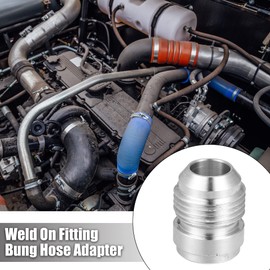 X AUTOHAUX Car Auto 8AN Male Weld on Fitting Bung Hose Adapter Fuel Oil Aluminum Alloy Silver Tone Pack of 4