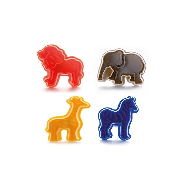 IBILI 734700 - Set 4 cortapastas con expulsor Safari