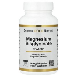 California Gold Nutrition, Magnesium Bisglycinate Chelate, Albion TRAACS®, 60 Veg Capsules (100mg per capsule) / California Gold Nutrition (캘리포니아골드뉴트리션), 마그네슘 비스글리시네이트 킬레이트, Albion TRAACS®, 베지 캡슐 60정(캡슐당 100mg)