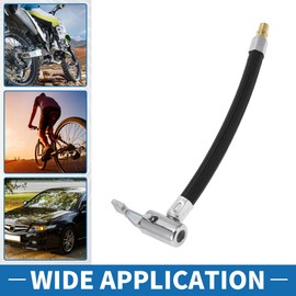 A ABSOPRO Reifenfüller-Verlängerungsrohr Langlebig 18cm M8x0.8 15,5mm OD Luftkompressor-Verlängerungsschlauchadapter Reifenventil mit Gewindeadapter Nylon Schwarz 1 Set