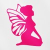 Transparent Decal Stickers Of Sitting Fairy Silhouette (Pink) Premium Waterproof