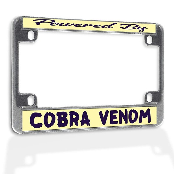 Fastasticdeals Metal Insert Bike License Plate Frame Powered by Cobra