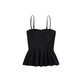 SweatyRocks Women's Strapless Bandeau Tube Ruffle Hem Bikini Swimsuit Top Black S