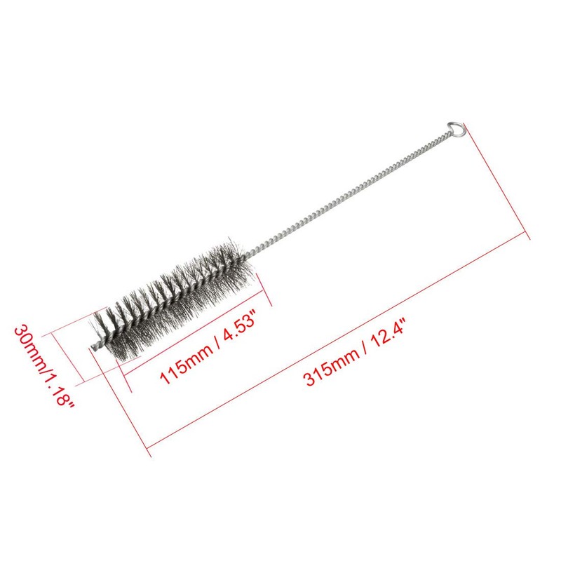 sourcing map Stainless Steel Wire Tube Cleaning Brush 30 mm