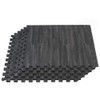 FOREST FLOOR Thick Printed Foam Tiles, Premium Wood Grain Interlocking Foam Floor Mats, Anti-Fatigue Flooring, 3/8" Thick, 24 Square Feet (6 Tiles), Carbon