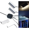 Lunartec Glass Shelf Illuminated: LED Glass Floor Lighting, 4 Brackets